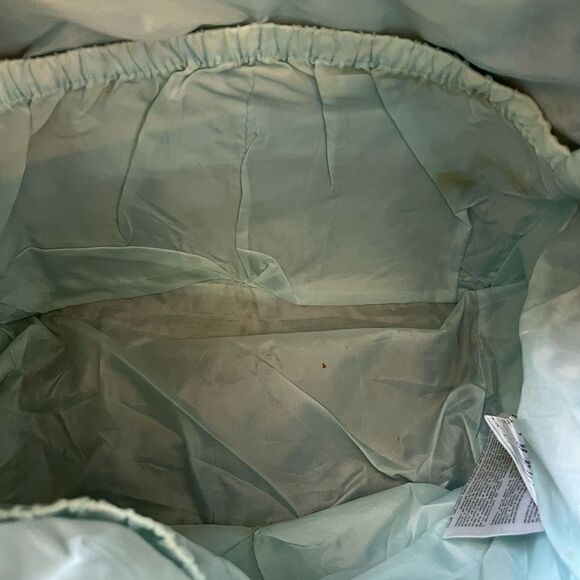 JJ Cole light gray fabric Caprice diaper bag aqua blue lining . - Picture 11 of 14